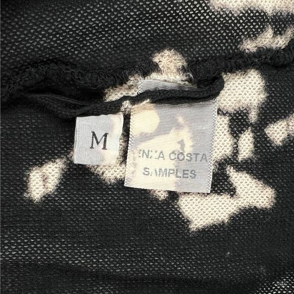 ENZA COSTA Cotton Mesh Sleeveless Turtleneck Top Womens Medium Black Tie Dye NEW - Picture 9 of 11